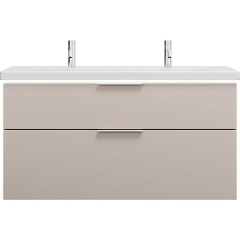 burgbad Eqio lavabo en céramique avec 2 trous pour robinetterie,