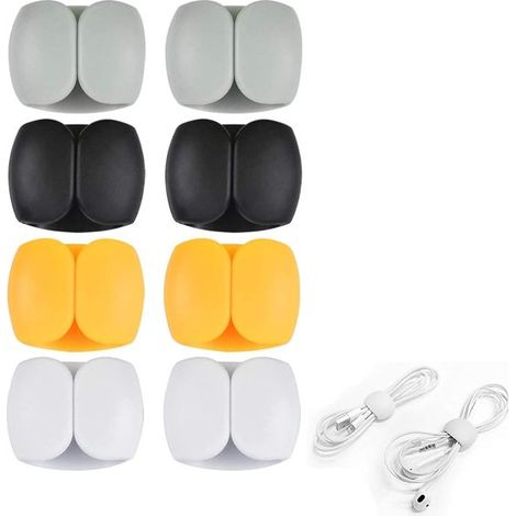 8er-Pack universelle Silikon-Schreibtisch- und Kabelmanagement-Clips in 4 Farben (1/5)