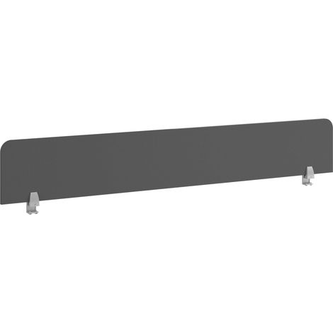 Séparateur de bureau Venture en mélamine avec 2 pinces, dimensions optimales 180 cm, gris