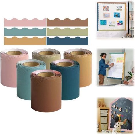 Rubans de bordure pour tableau lot de 6 rouleaux - bandes adhésives décoratives pour murs et posters, 5,7 x 10 cm (1/5)