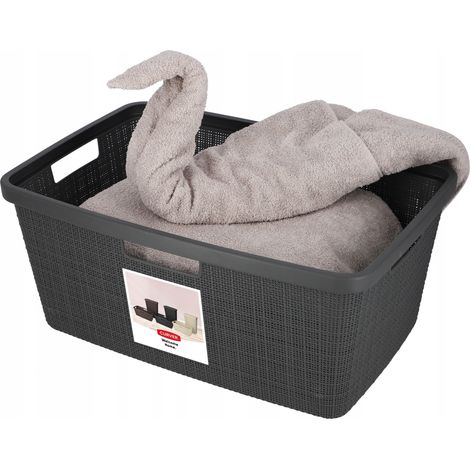 Wäschekorb in grauer Jute-Optik 46Lt (1/5)