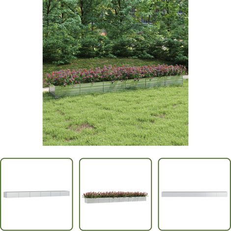 Metall Hochbeet - Garten-Hochbeet 600x80x45 cm Verzinkter Stahl Silber (1/5)