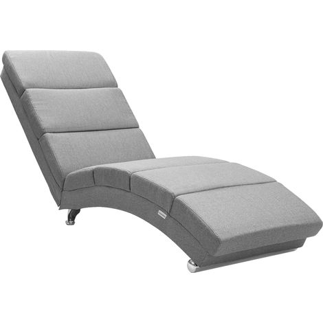 Casaria Relaxliege XXL London 186x89x55 cm Ergonomisch Kunstleder Gepolstert 180kg Belastbarkeit Wohnzimmer Büro Innen Chaiselongue Relaxsessel Stoff grau