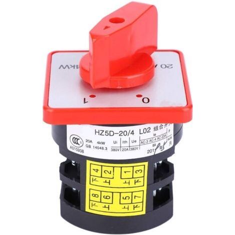 Commutateur Rotatif à Came HZ5 20/4 L02 20A 380V 4KW 6 Bornes pour Conversion Lignes de Contrôle (1/5)