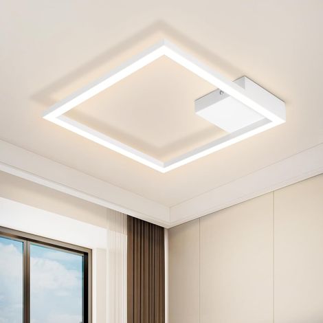 ZMH Plafonnier LED Moderne - Blanc 3000K Blanc Chaud Chambre à coucher 12W carré Lampe de plafond pour salon, cuisine, couloir 29.4CM (1/5)