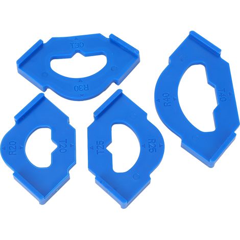 Gabarit de rayon d'angle arrondi pour le travail du bois (lot de 4) en plastique R20T20, R25T25, R30T30, R40T40, kit de rayon de défonceuse à dégagement rapide. (1/5)