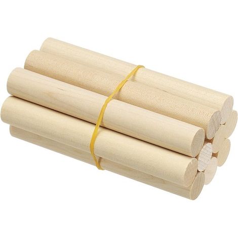 Lot de 10 chevilles en bois – 14 mm x 10 cm – Bois dur non traité – DIY, bricolage, décoration (1/5)