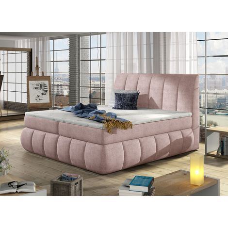 Lit continental tissu rose Florencia-180x200 (1/5)