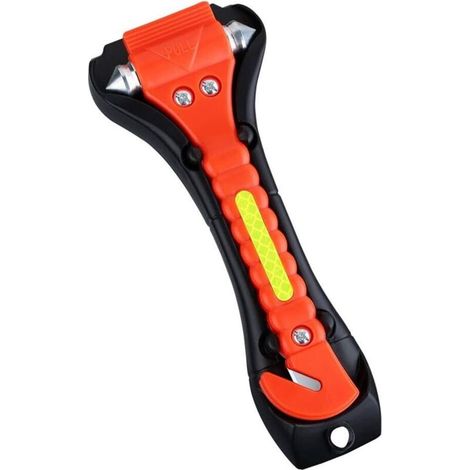 Marteau de sécurité automobile, outil d'évacuation d'urgence automatique pour brise-vitre, coupe-ceinture de sécurité, kit de survie avec bande réfléchissante-AquaForge (1/5)