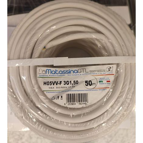 Cable multifilar h05vv-f go-at topline 3gx1,5 50 metros -h05vvv-f/3gx1,5bi/b50