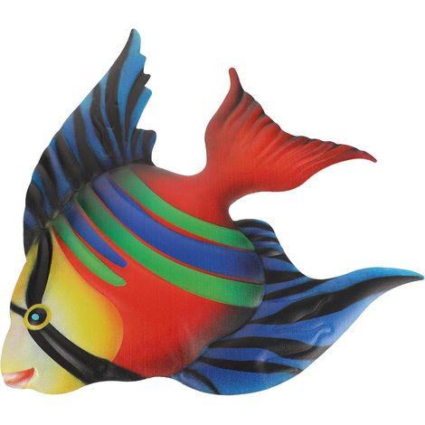 Décoration Murale Intérieure en Fer Forme de Poisson à Suspendre, Sculpture Murale Artistique pour Boutiques et Maisons, Ornement Décoratif Robuste (1/5)