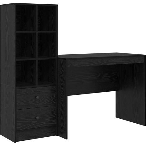 Maison Exclusive - Schreibtisch mit Schubladen 2 pcs Schwarz Eich