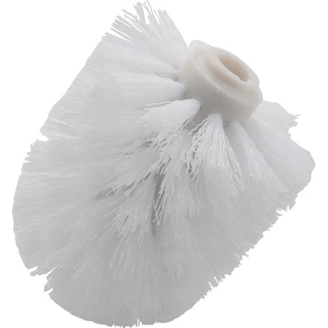 Accessoire de salle de bain de rechange - Brosses de nettoyage de toilettes en plastique uni - Supports pour têtes de brosse blancs (2 têtes blanches) (1/5)