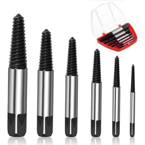 Screw extractor parts, bolt extractors, extractors for broken screws with storage box for damaged bolts (1/5)