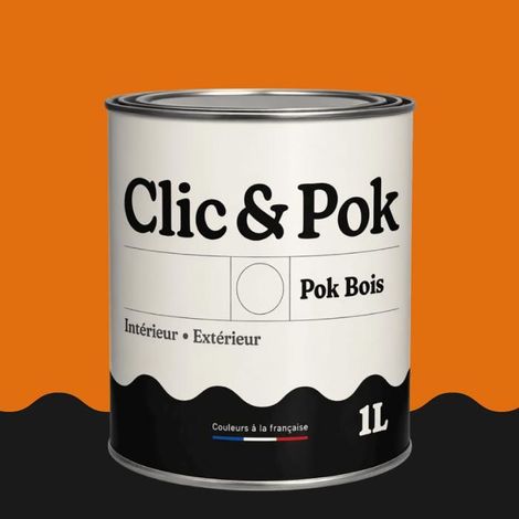 Peinture Bois Extérieur – POK BOIS - 1L - RAL 2011 - Orangé foncé- Résistante aux intempéries - Ne s'écaille pas (1/4)