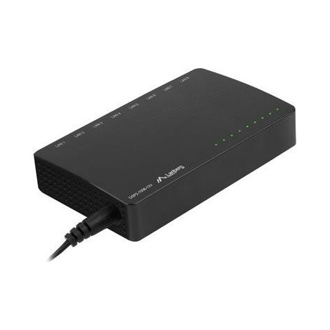 Conmutador no gestionado Lanberg DSP2-1008-12V de 8 puertos y 1000 Mb/s para escritorio, 12 V (1/4)