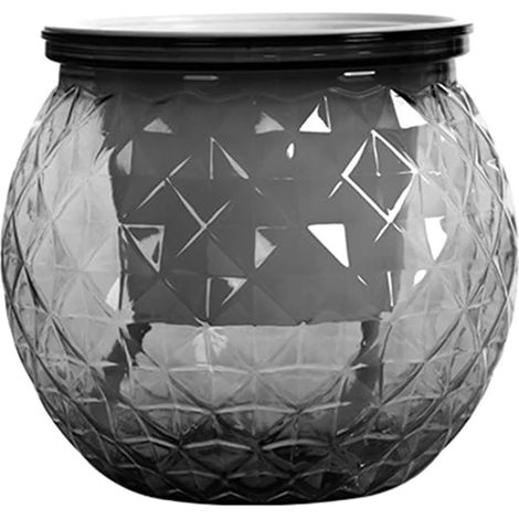 Set mit 2 Mini-Blumentöpfen mit Selbstbewässerung, transparente Kunststoff-Blumentöpfe, selbstbewässernde Becken für die Innendekoration – Grau