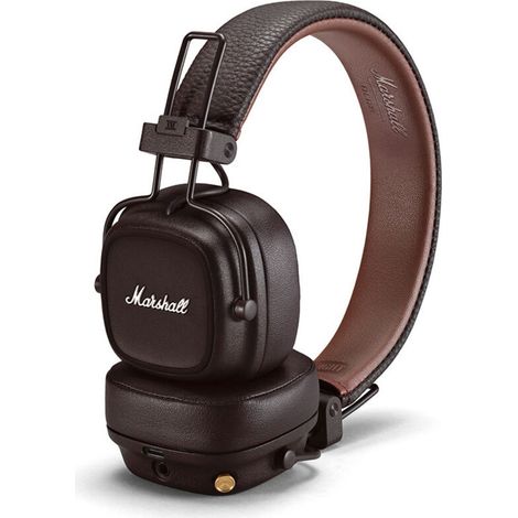 Écouteurs sans fil Marshall Major IV – 80 h d'autonomie, pliables & intra-auriculaires – Marron