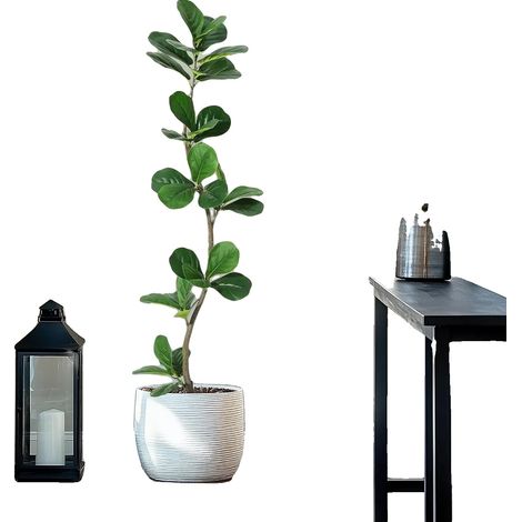 Planta artificial, altura 150 cm, material poliéster, maceta, estilo árbol, para uso en interiores. (1/5)