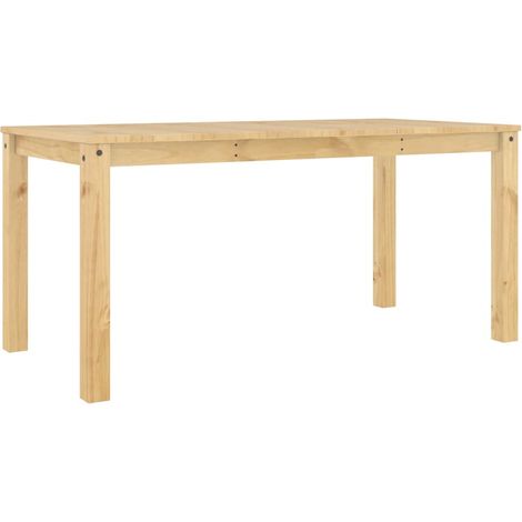 Table de salle à manger cuisine design simple 160 x 80 x 75 cm bois massif de pin couleur chêne DEC036898