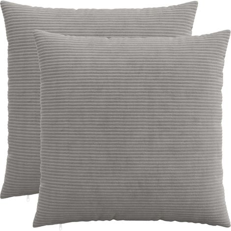 Kissenbezug 2 pcs HEERLEN Hellgrau 55 x 55 cm Cord vidaXL