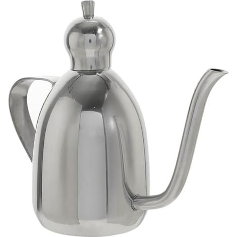 Réservoir D'huile en Acier Inoxydable 350ml Poignée Pratique, Bouteille Argentée Anti-fuite Adaptée aux Condiments Liquides Cuisine (1/5)