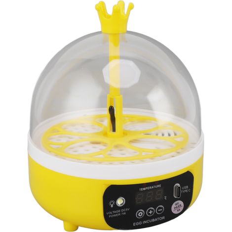 Mini-Eierbrutapparat für den Heimgebrauch, automatische Temperatur- und Feuchtigkeitsregelung, automatische Durchleuchtung für 4 Eier, ideal für Hühner, Enten und Tauben.