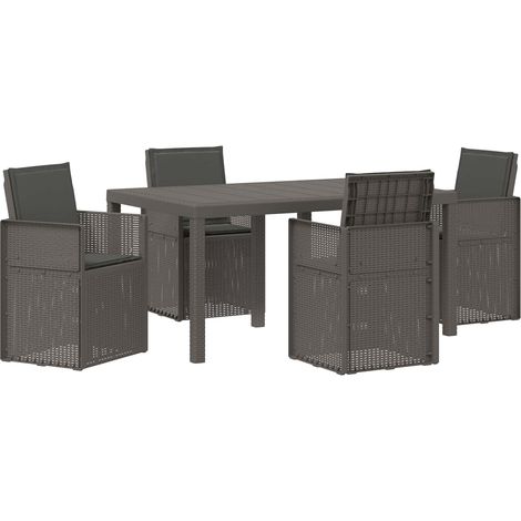Maison Exclusive - Set da Pranzo per Giardino 5 pz Grigio chiaro e Antracite PP (1/5)