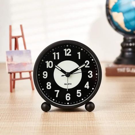 Alarm Clock - Luminous Silent - Black, 4-inch, Night Light - for Bedside, Bedroom, Home (1/5)