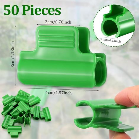 Clip per pellicola per serra, 50 pezzi di clip per serra verde, clip per serra da 11 mm, clip per cerchio in rete di plastica per supporto di estensione delle piante, telaio, riparo (1/4)
