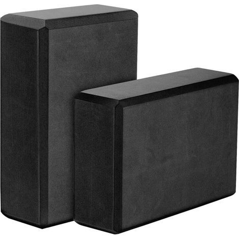 Blocs de Yoga Lot 2. 23X15X7.6Cm Briques D'Exercice en Mousse EVA Haute Densité. ÉCologiques et LéGers.Noir (1/4)