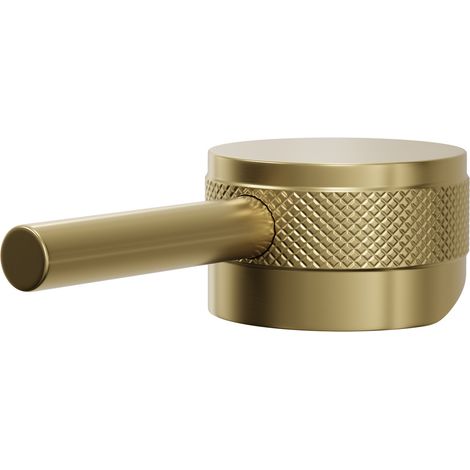 Colore Brushed Brass Industrial Style High Rise Basin Mixer and Freestanding Mixer Half Knurled Tap Head (1/5)