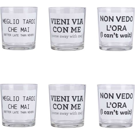 MOODS SET 6 BICCHIERI VETRO 270ML BIANCO