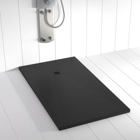 Piatto doccia in Resina WIDE Nero ANTISCIVOLO  (grille coloure) - 80x100cm - Griglia + Valvola GRATIS (1/5)