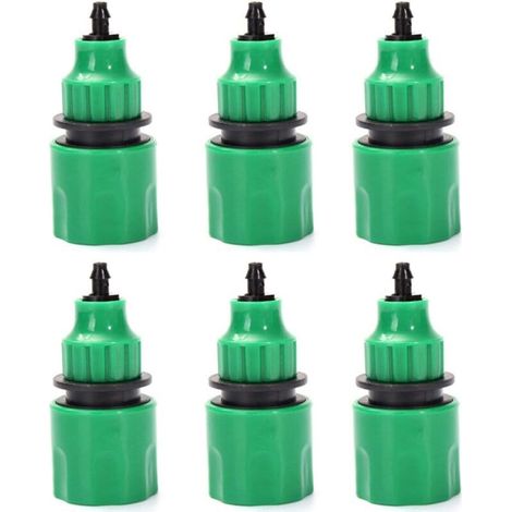 Tuyau d'arrosage tuyau un sens adaptateur robinet raccord raccord pour irrigation Lot de 6 (1/4)