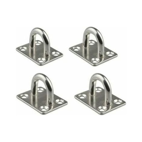 Placa de ojal de 6mm para silla marina, placa de ojal de acero inoxidable 304 duradera para pared de barco, techo, hamaca marina, columpio, 4 Uds. (1/5)