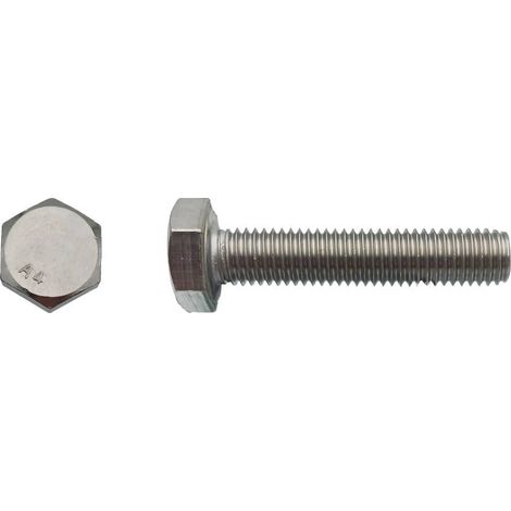 100 Vis Métaux Tête Hexagonale F/Total 6 x 100 mm - DIN 933 - Inox A4 - D-Work