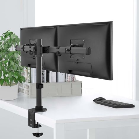 Neomounts FPMA-DCB100DBLACK soporte doble para pantalla plateado (1/4)