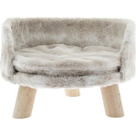 Petit canapé avec pieds en bois et coussin doux pour chats et chiens