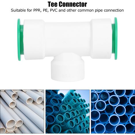 Raccord en T pour tuyau d'eau en plastique PPR de 32 mm, à emboîter, avec filetage femelle 3/4". (1/5)