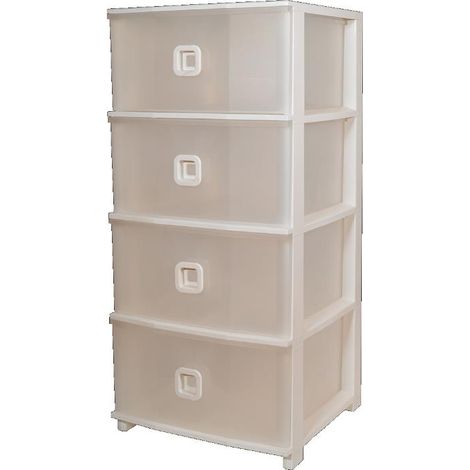 Cassettiera Pratika Plus 4 Cassetti Bianco 37,5 x 37 x 80 cm (1/2)