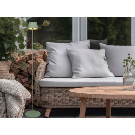 Kabellose Akku Stehlampe SUAREZ dimmbar für Innen & Außen, Grün - 123cm klein (1/5)