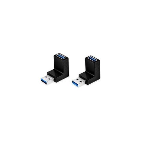 USB 3.0 Winkeladapter, 90°-Winkeladapter, 2er-Pack USB-Verlängerungsstecker (weiblich), kompatibel mit allen USB-Kabeln (1/5)