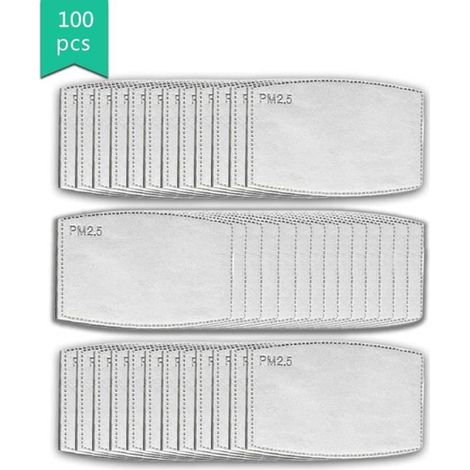 Filtres à charbon actif remplaçables - Lot de 100 - Gris (1/4)