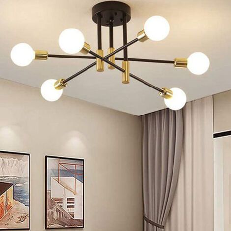 Lampadario, set da 6 pezzi: lampada da soffitto dal design creativo, lampada da soffitto minimalista in stile scandinavo per soggiorno, sala da pranzo, camera da letto, stile lussuoso (lampadine non i