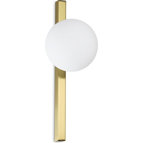 Applique Da Parete Contemporaneo Binomio Metallo Ottone 1 Luce G9 4W 3000K Ip20