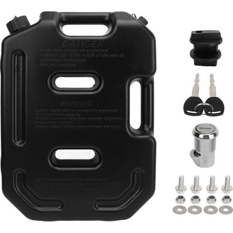 Jerrican essence 10L noir - Bidon anti-fuite pour moto, ATV, UTV - Léger et résistant - Norme sécurité carburant (1/4)