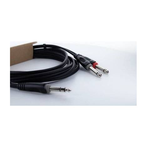 Adaptateur Y Cordial 14877 Jack audio [1x Jack mâle 6,3 mm (stéréo) - 2x Jack mâle 6,3 mm (mono)] 1.50 m noir gaine en (1/5)