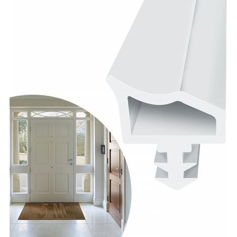 Joint de Porte et de Fenêtre, Joint d'Étanchéité en Caoutchouc Anti-Étirement, pour Maison, Porte de Garage, Blanc, 5m