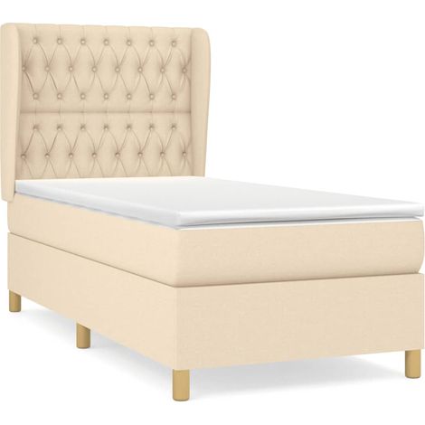 Maison Exclusive - Boxspringbett mit Matratze Creme 100x200 cm St